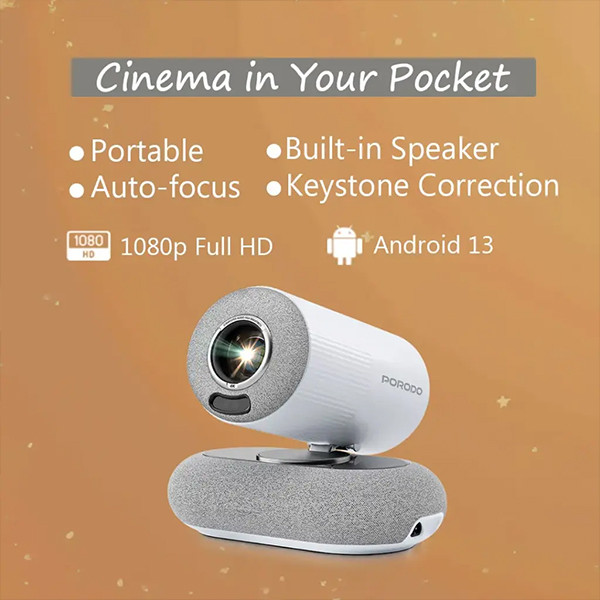 Porodo Lumacast Smart Full HD Projector Auto Focus & Keystone - mobile shop in Hamra, Beirut, Lebanon. New and used phones, iPhone, Samsung, Huawei, Xiaomi, Oppo, Realme, Honor, Google Pixel, tablets, laptops, computers, and accessories. متجر موبايلات في الحمرا، بيروت، لبنان. هواتف جديدة ومستعملة، آيفون، سامسونج، هواوي، شاومي، أوبو، ريلمي، هونر، جوجل بيكسل، أجهزة لوحية، لابتوبات، كمبيوترات، واكسسوارات.