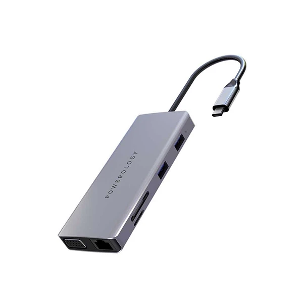 Powerology 11 in 1 USB-C VGA, Ethernet and HDMI Hub, mobiles, lebanon, samsung, iphones, new, used, laptops, computers, huawei, phone, mobile prices in lebanon,mobile prices