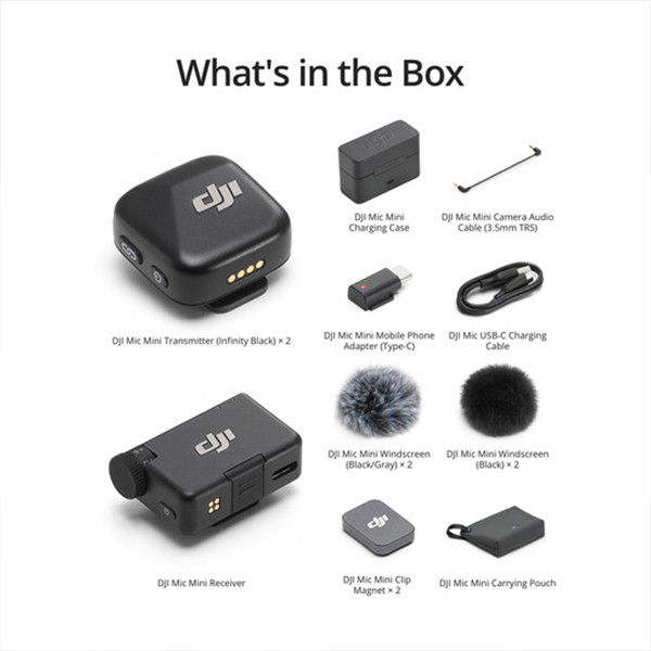 DJI Mic Mini 2-Person Compact Wireless Microphone System for Camera & Smartphone (2.4 GHz) - mobile shop in Hamra, Beirut, Lebanon. New and used phones, iPhone, Samsung, Huawei, Xiaomi, Oppo, Realme, Honor, Google Pixel, tablets, laptops, computers, and accessories. متجر موبايلات في الحمرا، بيروت، لبنان. هواتف جديدة ومستعملة، آيفون، سامسونج، هواوي، شاومي، أوبو، ريلمي، هونر، جوجل بيكسل، أجهزة لوحية، لابتوبات، كمبيوترات، واكسسوارات.