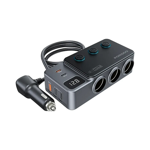 Porodo car charger  Bluetooth version: V5.4 Music format:  MP3/WMA light: 7 colors - Dark  Grey, mobiles, lebanon, samsung, iphones, new, used, laptops, computers, huawei, phone, mobile prices in lebanon,mobile prices