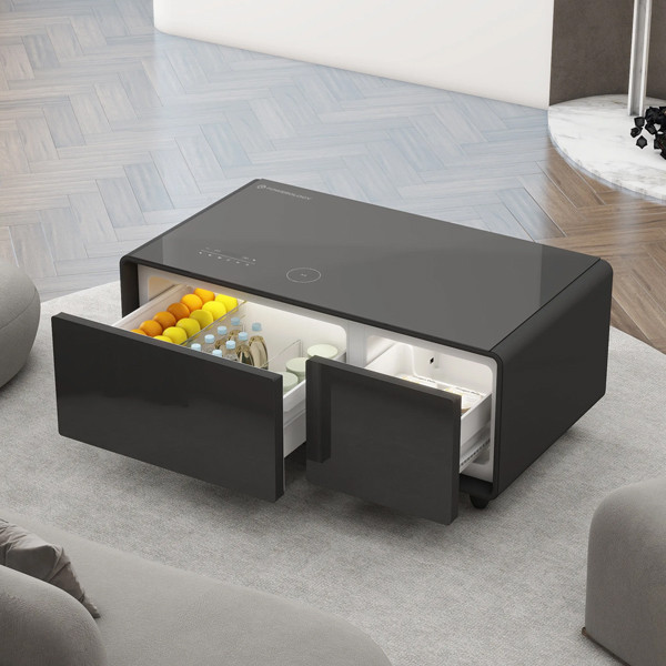 Powerology 93L Coffee Table Fridge with LED Touch Control Bluetooth Hifi Speaker Black - mobile shop in Hamra, Beirut, Lebanon. New and used phones, iPhone, Samsung, Huawei, Xiaomi, Oppo, Realme, Honor, Google Pixel, tablets, laptops, computers, and accessories. متجر موبايلات في الحمرا، بيروت، لبنان. هواتف جديدة ومستعملة، آيفون، سامسونج، هواوي، شاومي، أوبو، ريلمي، هونر، جوجل بيكسل، أجهزة لوحية، لابتوبات، كمبيوترات، واكسسوارات.