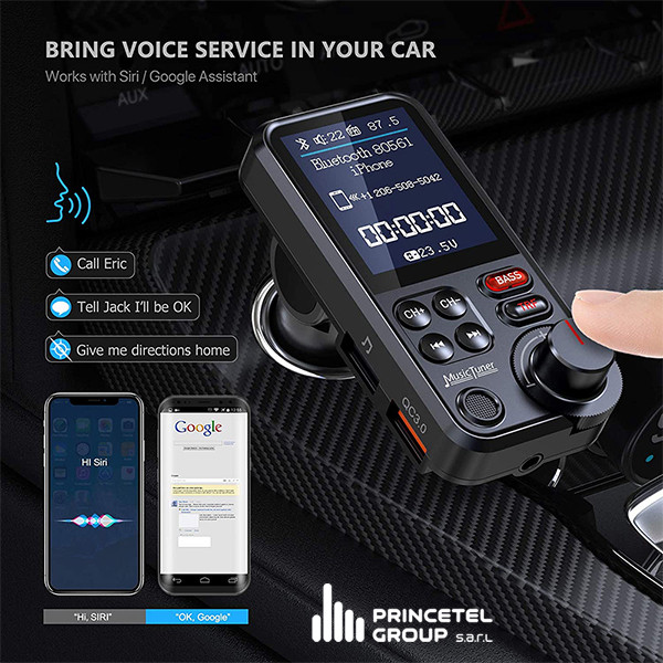 Powerology Bluetooth FM Transmitter Pro Car Charger - mobile shop in Hamra, Beirut, Lebanon. New and used phones, iPhone, Samsung, Huawei, Xiaomi, Oppo, Realme, Honor, Google Pixel, tablets, laptops, computers, and accessories. متجر موبايلات في الحمرا، بيروت، لبنان. هواتف جديدة ومستعملة، آيفون، سامسونج، هواوي، شاومي، أوبو، ريلمي، هونر، جوجل بيكسل، أجهزة لوحية، لابتوبات، كمبيوترات، واكسسوارات.