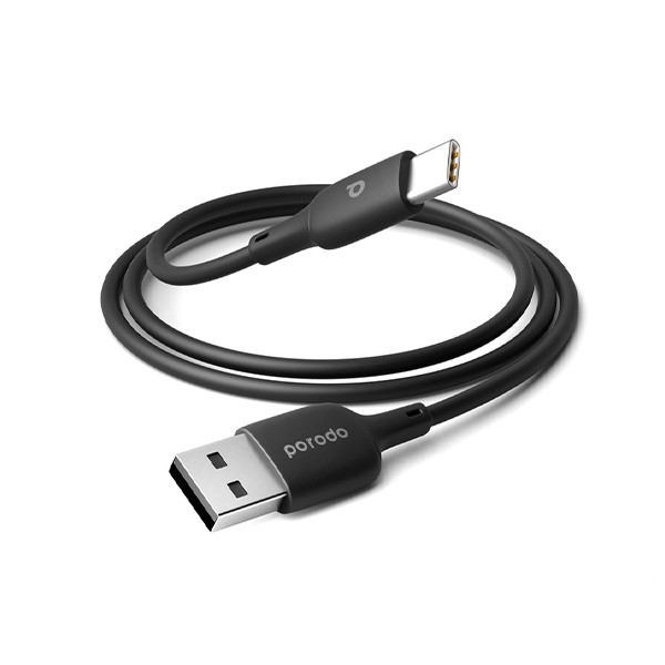 Porodo Blue PVC Type -  C Cable 1M 2A-Black, mobiles, lebanon, samsung, iphones, new, used, laptops, computers, huawei, phone, mobile prices in lebanon,mobile prices