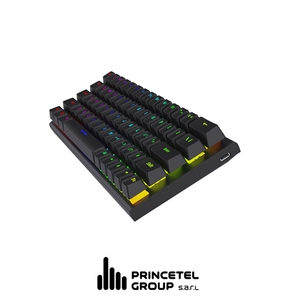 Porodo 64 Keys Suspension Mechanical keyboard with budding keycaps-Black - mobile shop in Hamra, Beirut, Lebanon. New and used phones, iPhone, Samsung, Huawei, Xiaomi, Oppo, Realme, Honor, Google Pixel, tablets, laptops, computers, and accessories. متجر موبايلات في الحمرا، بيروت، لبنان. هواتف جديدة ومستعملة، آيفون، سامسونج، هواوي، شاومي، أوبو، ريلمي، هونر، جوجل بيكسل، أجهزة لوحية، لابتوبات، كمبيوترات، واكسسوارات.
