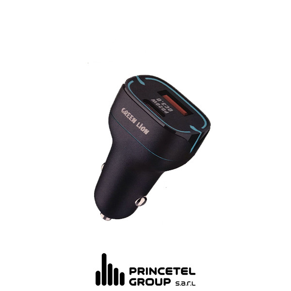 Green Lion Car Charger PD20W+QC 18W with TC-TC Black - mobile shop in Hamra, Beirut, Lebanon. New and used phones, iPhone, Samsung, Huawei, Xiaomi, Oppo, Realme, Honor, Google Pixel, tablets, laptops, computers, and accessories. متجر موبايلات في الحمرا، بيروت، لبنان. هواتف جديدة ومستعملة، آيفون، سامسونج، هواوي، شاومي، أوبو، ريلمي، هونر، جوجل بيكسل، أجهزة لوحية، لابتوبات، كمبيوترات، واكسسوارات.