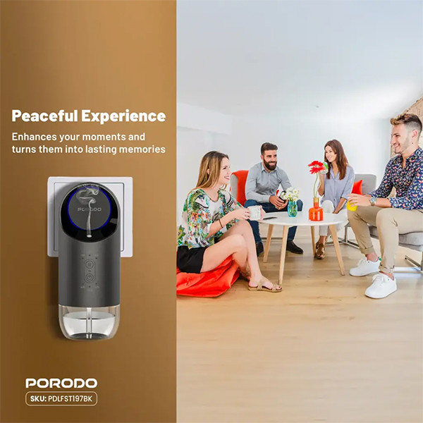 Porodo Wall Plug- In Amora Diffuser Without Remote - Black - mobile shop in Hamra, Beirut, Lebanon. New and used phones, iPhone, Samsung, Huawei, Xiaomi, Oppo, Realme, Honor, Google Pixel, tablets, laptops, computers, and accessories. متجر موبايلات في الحمرا، بيروت، لبنان. هواتف جديدة ومستعملة، آيفون، سامسونج، هواوي، شاومي، أوبو، ريلمي، هونر، جوجل بيكسل، أجهزة لوحية، لابتوبات، كمبيوترات، واكسسوارات.