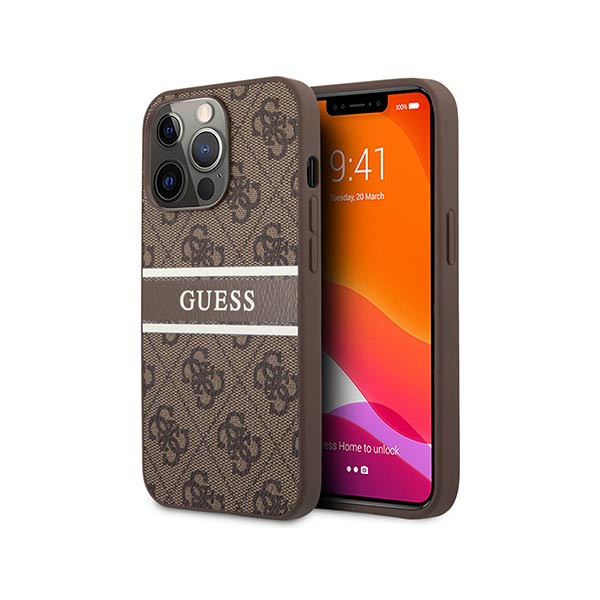 Guess case for iPhone 13 Pro / 13 6,1" GUHCP13L4GDBR brown hard case 4G Stripe, mobiles, lebanon, samsung, iphones, new, used, laptops, computers, huawei, phone, mobile prices in lebanon,mobile prices