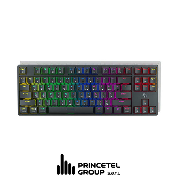 Porodo Gaming 3in1 Wireless  Mechanical Keyboard TKL Gateron Pro Switch  (Blue) - Black - mobile shop in Hamra, Beirut, Lebanon. New and used phones, iPhone, Samsung, Huawei, Xiaomi, Oppo, Realme, Honor, Google Pixel, tablets, laptops, computers, and accessories. متجر موبايلات في الحمرا، بيروت، لبنان. هواتف جديدة ومستعملة، آيفون، سامسونج، هواوي، شاومي، أوبو، ريلمي، هونر، جوجل بيكسل، أجهزة لوحية، لابتوبات، كمبيوترات، واكسسوارات.