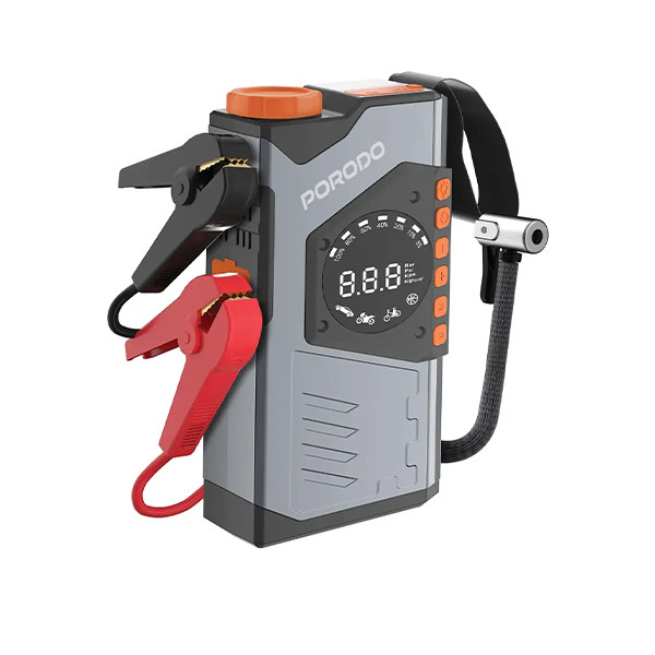 Porodo VoltBoost  Portable 10000mAh 3 In 1 Jump  Starter Power Bank With Air  Compressor  & Light - Gray, mobiles, lebanon, samsung, iphones, new, used, laptops, computers, huawei, phone, mobile prices in lebanon,mobile prices