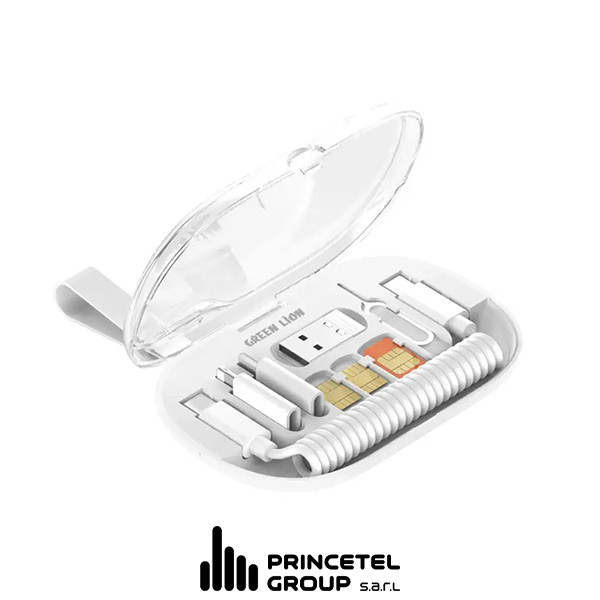 Green Lion 6 in 1 Multi Functional Data Cable Set - White - mobile shop in Hamra, Beirut, Lebanon. New and used phones, iPhone, Samsung, Huawei, Xiaomi, Oppo, Realme, Honor, Google Pixel, tablets, laptops, computers, and accessories. متجر موبايلات في الحمرا، بيروت، لبنان. هواتف جديدة ومستعملة، آيفون، سامسونج، هواوي، شاومي، أوبو، ريلمي، هونر، جوجل بيكسل، أجهزة لوحية، لابتوبات، كمبيوترات، واكسسوارات.