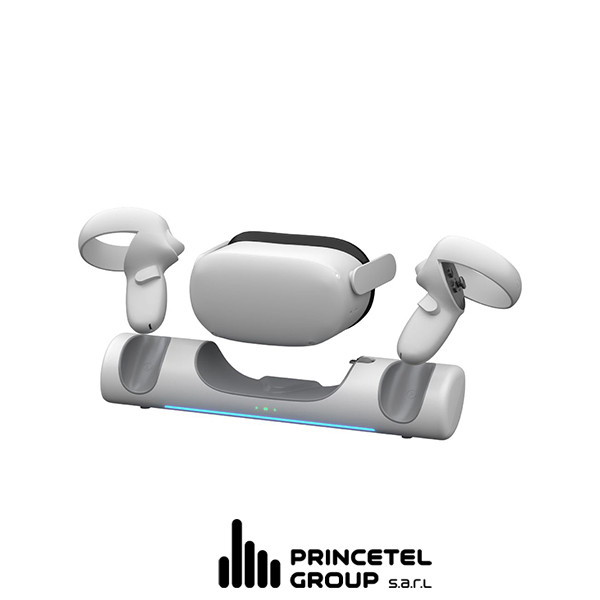 Blupebble - Elite Charging Station Designed For Meta Quest 2 - White - mobile shop in Hamra, Beirut, Lebanon. New and used phones, iPhone, Samsung, Huawei, Xiaomi, Oppo, Realme, Honor, Google Pixel, tablets, laptops, computers, and accessories. متجر موبايلات في الحمرا، بيروت، لبنان. هواتف جديدة ومستعملة، آيفون، سامسونج، هواوي، شاومي، أوبو، ريلمي، هونر، جوجل بيكسل، أجهزة لوحية، لابتوبات، كمبيوترات، واكسسوارات.