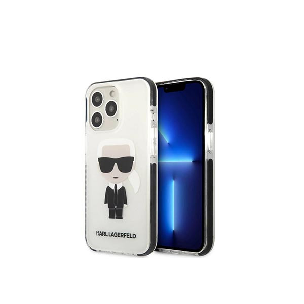 Karl Lagerfeld Shockproof Case with Black Stripe Compatible with iPhone 13 Pro - White, mobiles, lebanon, samsung, iphones, new, used, laptops, computers, huawei, phone, mobile prices in lebanon,mobile prices