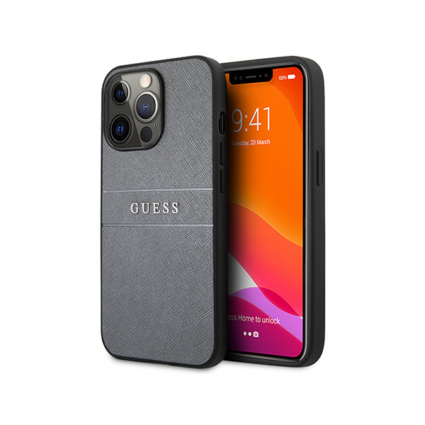 Case Guess iPhone 13 Pro / 13 6,1" grey Saffiano Strap, mobiles, lebanon, samsung, iphones, new, used, laptops, computers, huawei, phone, mobile prices in lebanon,mobile prices