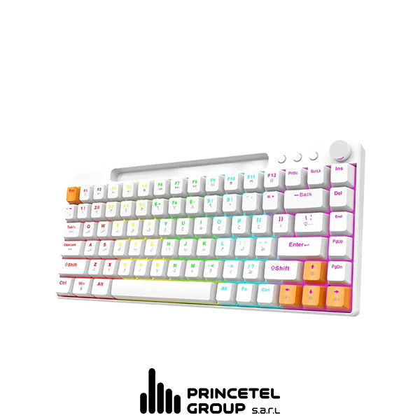 Porodo Gaming Wired Mechanical  Keyboard - White - mobile shop in Hamra, Beirut, Lebanon. New and used phones, iPhone, Samsung, Huawei, Xiaomi, Oppo, Realme, Honor, Google Pixel, tablets, laptops, computers, and accessories. متجر موبايلات في الحمرا، بيروت، لبنان. هواتف جديدة ومستعملة، آيفون، سامسونج، هواوي، شاومي، أوبو، ريلمي، هونر، جوجل بيكسل، أجهزة لوحية، لابتوبات، كمبيوترات، واكسسوارات.