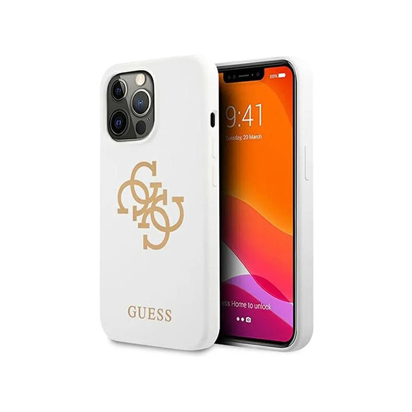 Case Guess iPhone 13 Pro Max 6,7" white hard case Silicone 4G Logo, mobiles, lebanon, samsung, iphones, new, used, laptops, computers, huawei, phone, mobile prices in lebanon,mobile prices