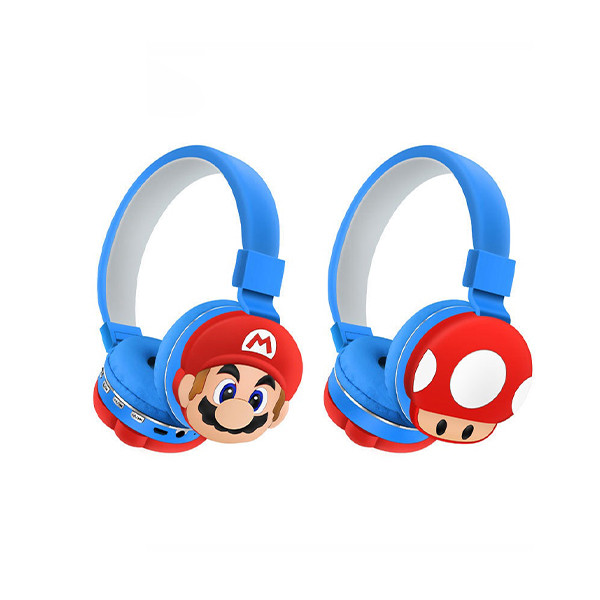 Cartoon Headset Super Mario Kid Wireless Headphones AH-806Q-Blue - mobile shop in Hamra, Beirut, Lebanon. New and used phones, iPhone, Samsung, Huawei, Xiaomi, Oppo, Realme, Honor, Google Pixel, tablets, laptops, computers, and accessories. متجر موبايلات في الحمرا، بيروت، لبنان. هواتف جديدة ومستعملة، آيفون، سامسونج، هواوي، شاومي، أوبو، ريلمي، هونر، جوجل بيكسل، أجهزة لوحية، لابتوبات، كمبيوترات، واكسسوارات.