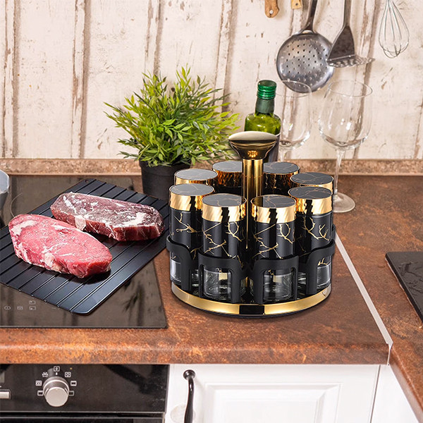 Rotating Glass Spice Rack Kitchen Seasoning Bottle Set with Storage Box - mobile shop in Hamra, Beirut, Lebanon. New and used phones, iPhone, Samsung, Huawei, Xiaomi, Oppo, Realme, Honor, Google Pixel, tablets, laptops, computers, and accessories. متجر موبايلات في الحمرا، بيروت، لبنان. هواتف جديدة ومستعملة، آيفون، سامسونج، هواوي، شاومي، أوبو، ريلمي، هونر، جوجل بيكسل، أجهزة لوحية، لابتوبات، كمبيوترات، واكسسوارات.