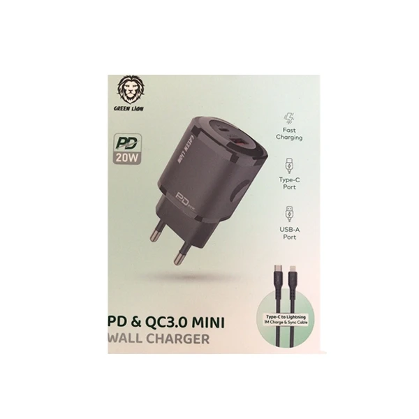 Green Lion pd + qc3.0 20w One Way Solution + tc-iph Data Cable EU, mobiles, lebanon, samsung, iphones, new, used, laptops, computers, huawei, phone, mobile prices in lebanon,mobile prices