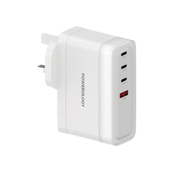 Powerology Lunex Series 4-Port Fast Charging Adapter - White, mobiles, lebanon, samsung, iphones, new, used, laptops, computers, huawei, phone, mobile prices in lebanon,mobile prices
