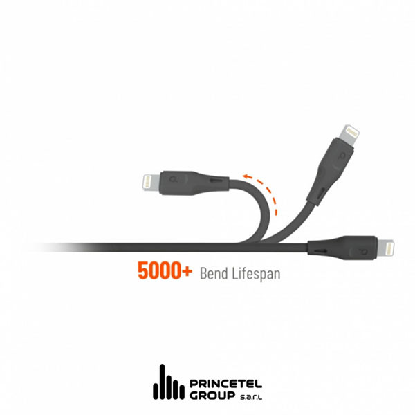 Porodo PVC Lightning Cable 1.2m 2.4A - Black - mobile shop in Hamra, Beirut, Lebanon. New and used phones, iPhone, Samsung, Huawei, Xiaomi, Oppo, Realme, Honor, Google Pixel, tablets, laptops, computers, and accessories. متجر موبايلات في الحمرا، بيروت، لبنان. هواتف جديدة ومستعملة، آيفون، سامسونج، هواوي، شاومي، أوبو، ريلمي، هونر، جوجل بيكسل، أجهزة لوحية، لابتوبات، كمبيوترات، واكسسوارات.
