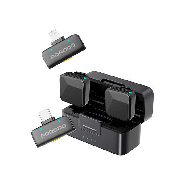 Porodo Orion Lavalier Mic With 70mah+ 650mah+Apple & Type C - Black, mobiles, lebanon, samsung, iphones, new, used, laptops, computers, huawei, phone, mobile prices in lebanon,mobile prices