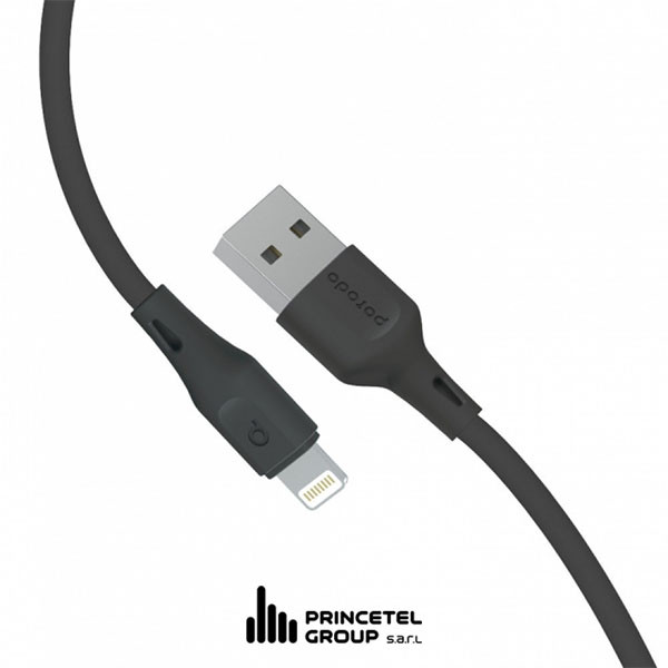 Porodo PVC Lightning Cable 1.2m 2.4A - Black - mobile shop in Hamra, Beirut, Lebanon. New and used phones, iPhone, Samsung, Huawei, Xiaomi, Oppo, Realme, Honor, Google Pixel, tablets, laptops, computers, and accessories. متجر موبايلات في الحمرا، بيروت، لبنان. هواتف جديدة ومستعملة، آيفون، سامسونج، هواوي، شاومي، أوبو، ريلمي، هونر، جوجل بيكسل، أجهزة لوحية، لابتوبات، كمبيوترات، واكسسوارات.