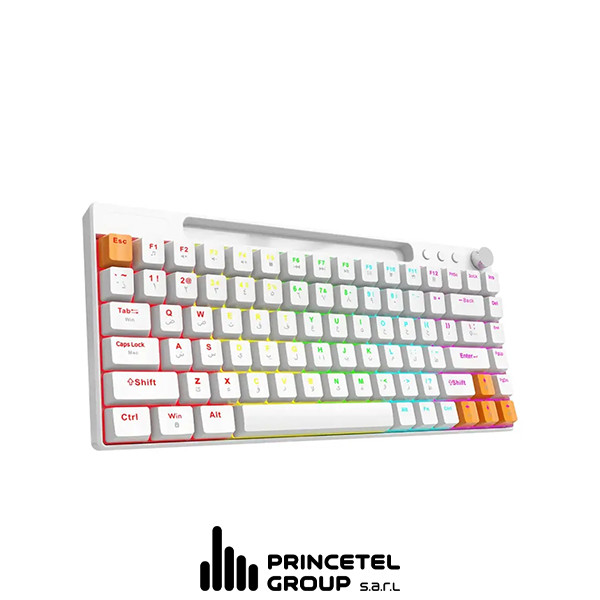 Porodo Gaming Wired Mechanical  Keyboard - White - mobile shop in Hamra, Beirut, Lebanon. New and used phones, iPhone, Samsung, Huawei, Xiaomi, Oppo, Realme, Honor, Google Pixel, tablets, laptops, computers, and accessories. متجر موبايلات في الحمرا، بيروت، لبنان. هواتف جديدة ومستعملة، آيفون، سامسونج، هواوي، شاومي، أوبو، ريلمي، هونر، جوجل بيكسل، أجهزة لوحية، لابتوبات، كمبيوترات، واكسسوارات.