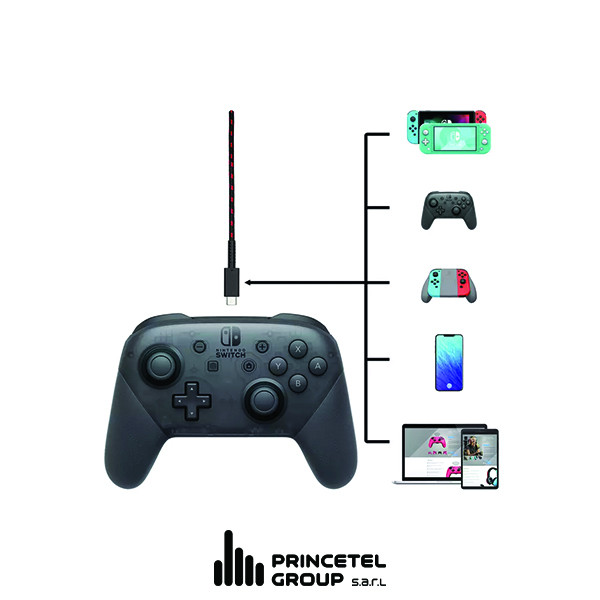 Nintendo USB Type C Charging Cable 2.4M - mobile shop in Hamra, Beirut, Lebanon. New and used phones, iPhone, Samsung, Huawei, Xiaomi, Oppo, Realme, Honor, Google Pixel, tablets, laptops, computers, and accessories. متجر موبايلات في الحمرا، بيروت، لبنان. هواتف جديدة ومستعملة، آيفون، سامسونج، هواوي، شاومي، أوبو، ريلمي، هونر، جوجل بيكسل، أجهزة لوحية، لابتوبات، كمبيوترات، واكسسوارات.