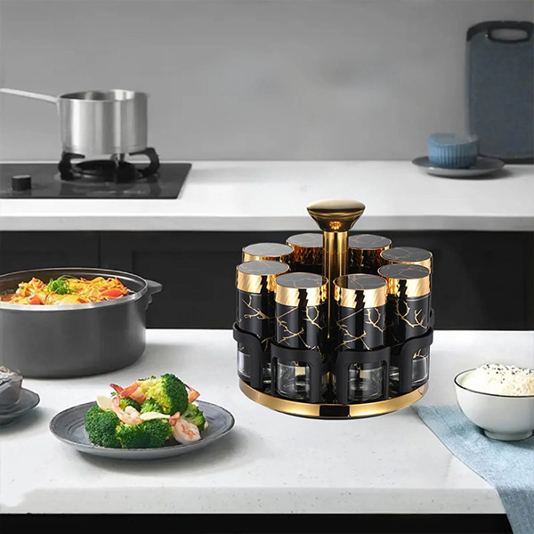 Rotating Glass Spice Rack Kitchen Seasoning Bottle Set with Storage Box - mobile shop in Hamra, Beirut, Lebanon. New and used phones, iPhone, Samsung, Huawei, Xiaomi, Oppo, Realme, Honor, Google Pixel, tablets, laptops, computers, and accessories. متجر موبايلات في الحمرا، بيروت، لبنان. هواتف جديدة ومستعملة، آيفون، سامسونج، هواوي، شاومي، أوبو، ريلمي، هونر، جوجل بيكسل، أجهزة لوحية، لابتوبات، كمبيوترات، واكسسوارات.
