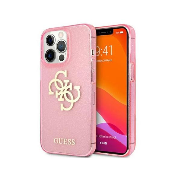 Case Guess iPhone 13 Pro / 13 6,1" pink hard case Glitter 4G Big Logo, mobiles, lebanon, samsung, iphones, new, used, laptops, computers, huawei, phone, mobile prices in lebanon,mobile prices