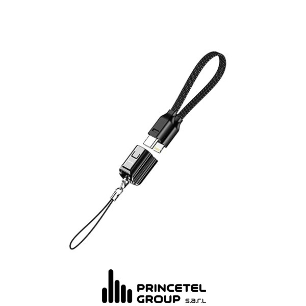 Green Lion Lanyard Cable Usb-C To Lightning 15Cm Braided 30W Black - mobile shop in Hamra, Beirut, Lebanon. New and used phones, iPhone, Samsung, Huawei, Xiaomi, Oppo, Realme, Honor, Google Pixel, tablets, laptops, computers, and accessories. متجر موبايلات في الحمرا، بيروت، لبنان. هواتف جديدة ومستعملة، آيفون، سامسونج، هواوي، شاومي، أوبو، ريلمي، هونر، جوجل بيكسل، أجهزة لوحية، لابتوبات، كمبيوترات، واكسسوارات.