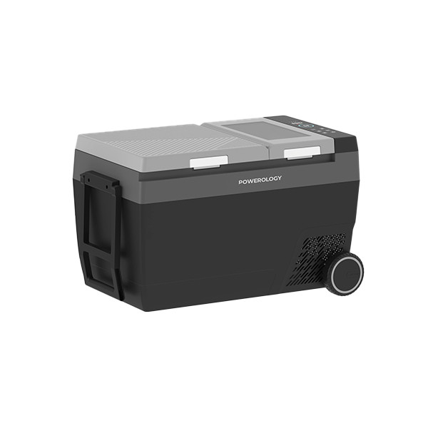 Powerology 90W Portable Car Refrigerator  with Ice Maker and Wheel - mobile shop in Hamra, Beirut, Lebanon. New and used phones, iPhone, Samsung, Huawei, Xiaomi, Oppo, Realme, Honor, Google Pixel, tablets, laptops, computers, and accessories. متجر موبايلات في الحمرا، بيروت، لبنان. هواتف جديدة ومستعملة، آيفون، سامسونج، هواوي، شاومي، أوبو، ريلمي، هونر، جوجل بيكسل، أجهزة لوحية، لابتوبات، كمبيوترات، واكسسوارات.