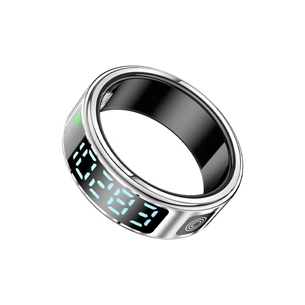 Porodo FitSync 7* Smart Ring with Display - Silver Black, mobiles, lebanon, samsung, iphones, new, used, laptops, computers, huawei, phone, mobile prices in lebanon,mobile prices