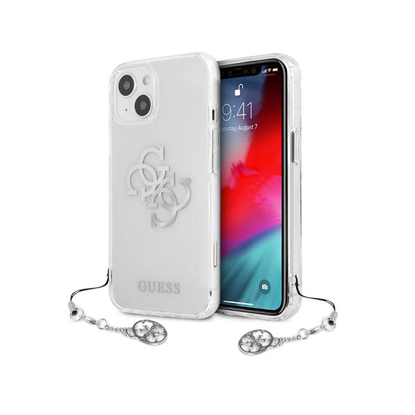 Cg Mobile Guess Pc/tpu Case Transparent 4g Electroplated Logo With Elegant Charm Compatible For Iphone 13 (6.1") Anti-scratch, Easy Access To All Ports, mobiles, lebanon, samsung, iphones, new, used, laptops, computers, huawei, phone, mobile prices in lebanon,mobile prices