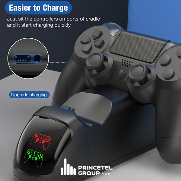 PlayStation 4 Controller Dual Fast Charger Dock Station Charging Stand - mobile shop in Hamra, Beirut, Lebanon. New and used phones, iPhone, Samsung, Huawei, Xiaomi, Oppo, Realme, Honor, Google Pixel, tablets, laptops, computers, and accessories. متجر موبايلات في الحمرا، بيروت، لبنان. هواتف جديدة ومستعملة، آيفون، سامسونج، هواوي، شاومي، أوبو، ريلمي، هونر، جوجل بيكسل، أجهزة لوحية، لابتوبات، كمبيوترات، واكسسوارات.