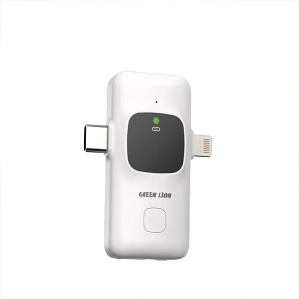 Green Lion GM97X Wireless Microphone with Remote - White - mobile shop in Hamra, Beirut, Lebanon. New and used phones, iPhone, Samsung, Huawei, Xiaomi, Oppo, Realme, Honor, Google Pixel, tablets, laptops, computers, and accessories. متجر موبايلات في الحمرا، بيروت، لبنان. هواتف جديدة ومستعملة، آيفون، سامسونج، هواوي، شاومي، أوبو، ريلمي، هونر، جوجل بيكسل، أجهزة لوحية، لابتوبات، كمبيوترات، واكسسوارات.