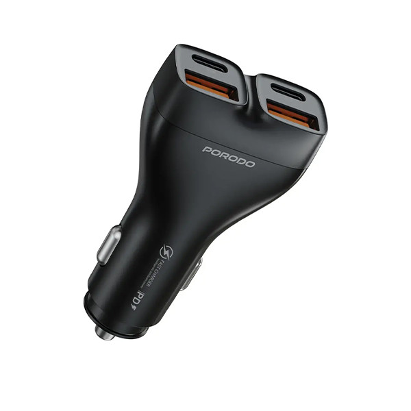 Porodo Dualpower  102W Car Charger USB-C To  Lightning Cable - Black - mobile shop in Hamra, Beirut, Lebanon. New and used phones, iPhone, Samsung, Huawei, Xiaomi, Oppo, Realme, Honor, Google Pixel, tablets, laptops, computers, and accessories. متجر موبايلات في الحمرا، بيروت، لبنان. هواتف جديدة ومستعملة، آيفون، سامسونج، هواوي، شاومي، أوبو، ريلمي، هونر، جوجل بيكسل، أجهزة لوحية، لابتوبات، كمبيوترات، واكسسوارات.