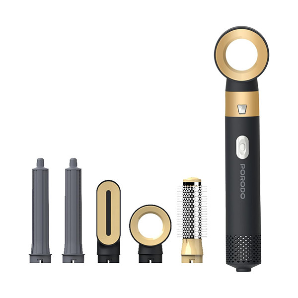 Porodo Lifestyle 600W 5-in-1 Hot Air Hair Styler with 360° Power Cord - Black, mobiles, lebanon, samsung, iphones, new, used, laptops, computers, huawei, phone, mobile prices in lebanon,mobile prices
