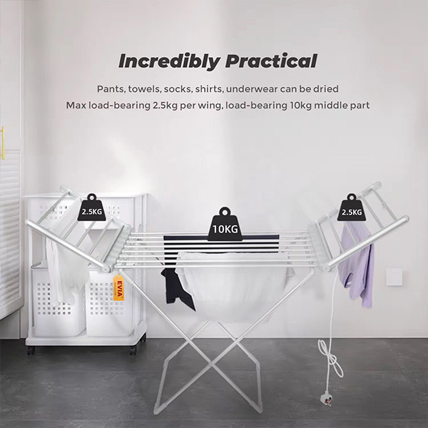 Electric Clothes Airer, Foldable Laundry Drying Rack with 2 Side Wings, 15kg Capacity Standing - mobile shop in Hamra, Beirut, Lebanon. New and used phones, iPhone, Samsung, Huawei, Xiaomi, Oppo, Realme, Honor, Google Pixel, tablets, laptops, computers, and accessories. متجر موبايلات في الحمرا، بيروت، لبنان. هواتف جديدة ومستعملة، آيفون، سامسونج، هواوي، شاومي، أوبو، ريلمي، هونر، جوجل بيكسل، أجهزة لوحية، لابتوبات، كمبيوترات، واكسسوارات.