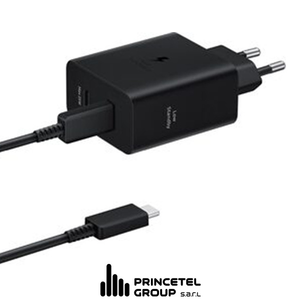 Samsung 50W PD Power  Adapter with 5A USB-c to USB-C cable 2- PIN EU -  Black - mobile shop in Hamra, Beirut, Lebanon. New and used phones, iPhone, Samsung, Huawei, Xiaomi, Oppo, Realme, Honor, Google Pixel, tablets, laptops, computers, and accessories. متجر موبايلات في الحمرا، بيروت، لبنان. هواتف جديدة ومستعملة، آيفون، سامسونج، هواوي، شاومي، أوبو، ريلمي، هونر، جوجل بيكسل، أجهزة لوحية، لابتوبات، كمبيوترات، واكسسوارات.