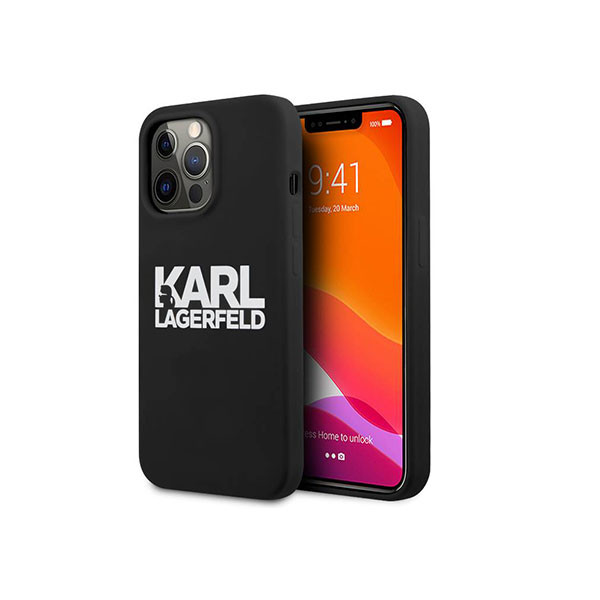 Case Karl Lagerfeld iPhone 13 Pro Max 6,7" Silicone Stack Logo black, mobiles, lebanon, samsung, iphones, new, used, laptops, computers, huawei, phone, mobile prices in lebanon,mobile prices