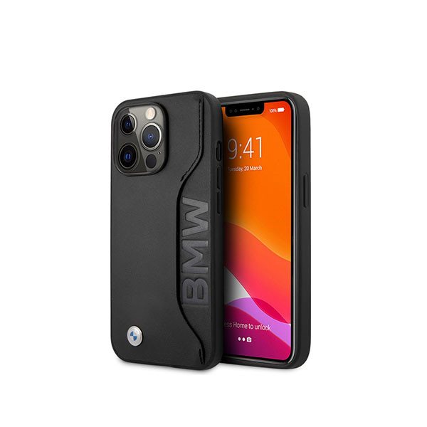 Cg Mobile Bmw Real Leather Hard Case With Card Slot Debossed Wordmark On Tone Stitching's Compatible For Iphone 13 Pro Max (6.7") - Black, mobiles, lebanon, samsung, iphones, new, used, laptops, computers, huawei, phone, mobile prices in lebanon,mobile prices