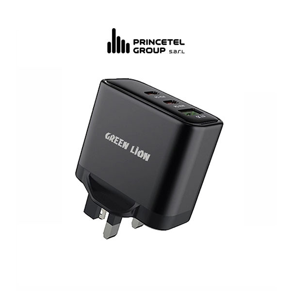 Green Lion Ultra Quick 3 output compact charger with 2 cables 50w - mobile shop in Hamra, Beirut, Lebanon. New and used phones, iPhone, Samsung, Huawei, Xiaomi, Oppo, Realme, Honor, Google Pixel, tablets, laptops, computers, and accessories. متجر موبايلات في الحمرا، بيروت، لبنان. هواتف جديدة ومستعملة، آيفون، سامسونج، هواوي، شاومي، أوبو، ريلمي، هونر، جوجل بيكسل، أجهزة لوحية، لابتوبات، كمبيوترات، واكسسوارات.