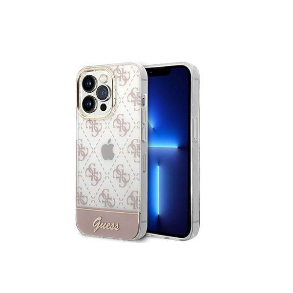 Guess iPhone 14 Pro Hardcase Backcover - 4G Pattern Script - Pink, mobiles, lebanon, samsung, iphones, new, used, laptops, computers, huawei, phone, mobile prices in lebanon,mobile prices