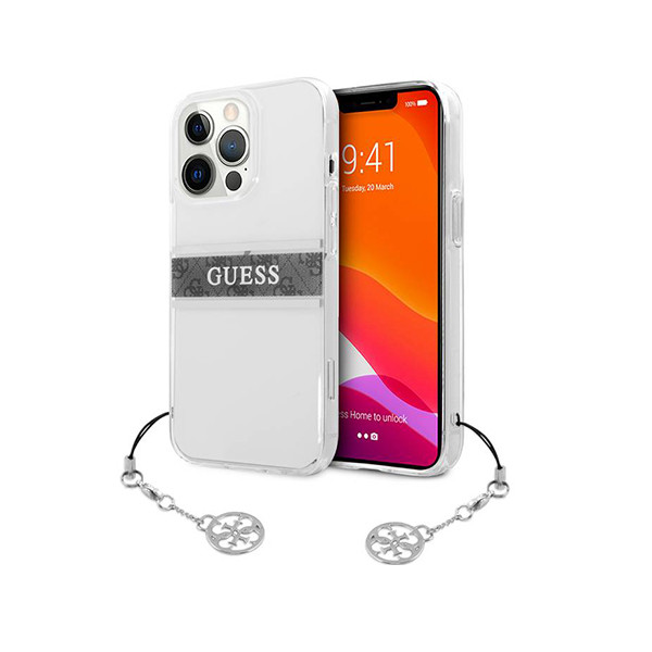 Case Guess iPhone 13 Pro / 13 6,1" Transparent hardcase 4G Grey Strap Charm, mobiles, lebanon, samsung, iphones, new, used, laptops, computers, huawei, phone, mobile prices in lebanon,mobile prices