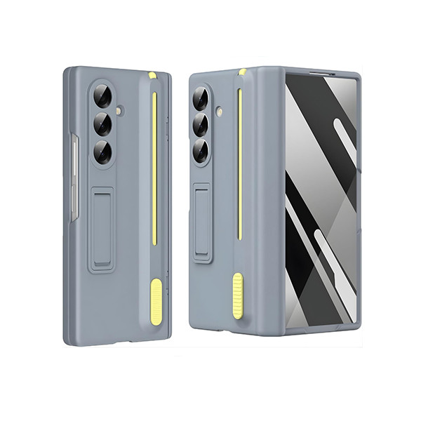 Premium Hybrid Case Compatible with Samsung Galaxy Z Fold 6– S Pen Compatible, Tempered Glass Protector, Built-in Kickstand & Anti-Scratch Comfortable Grip (Gray, Samsung Galaxy Z Fold 6), mobiles, lebanon, samsung, iphones, new, used, laptops, computers, huawei, phone, mobile prices in lebanon,mobile prices